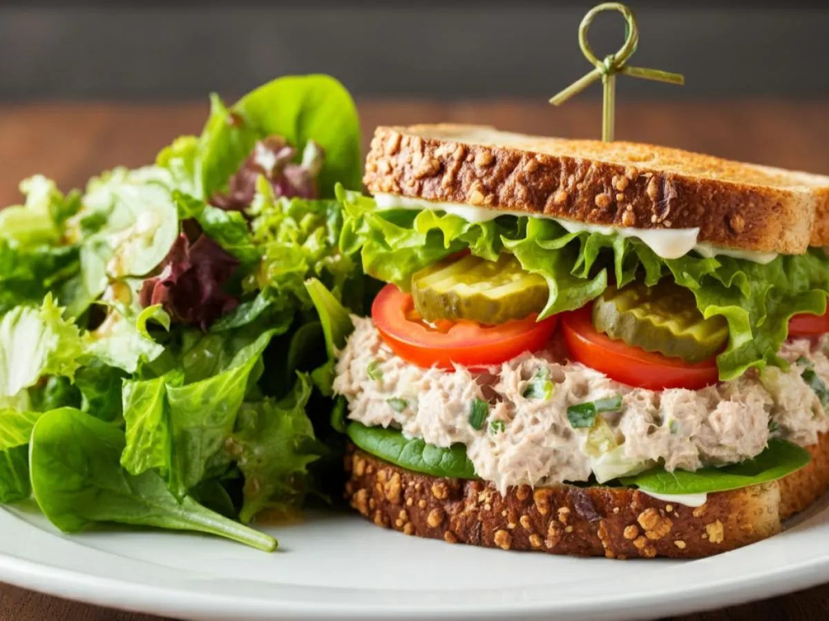 Tuna Salad Sandwich and Green Salad Tuna Salad Sandwich and Green Salad