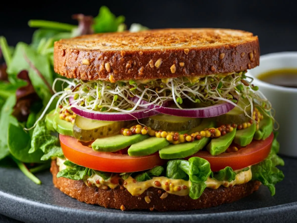 Gluten Free and Dairy Free Veggie Sandwich and Green Salad Gluten Free and Dairy Free Veggie Sandwich and Green Salad
