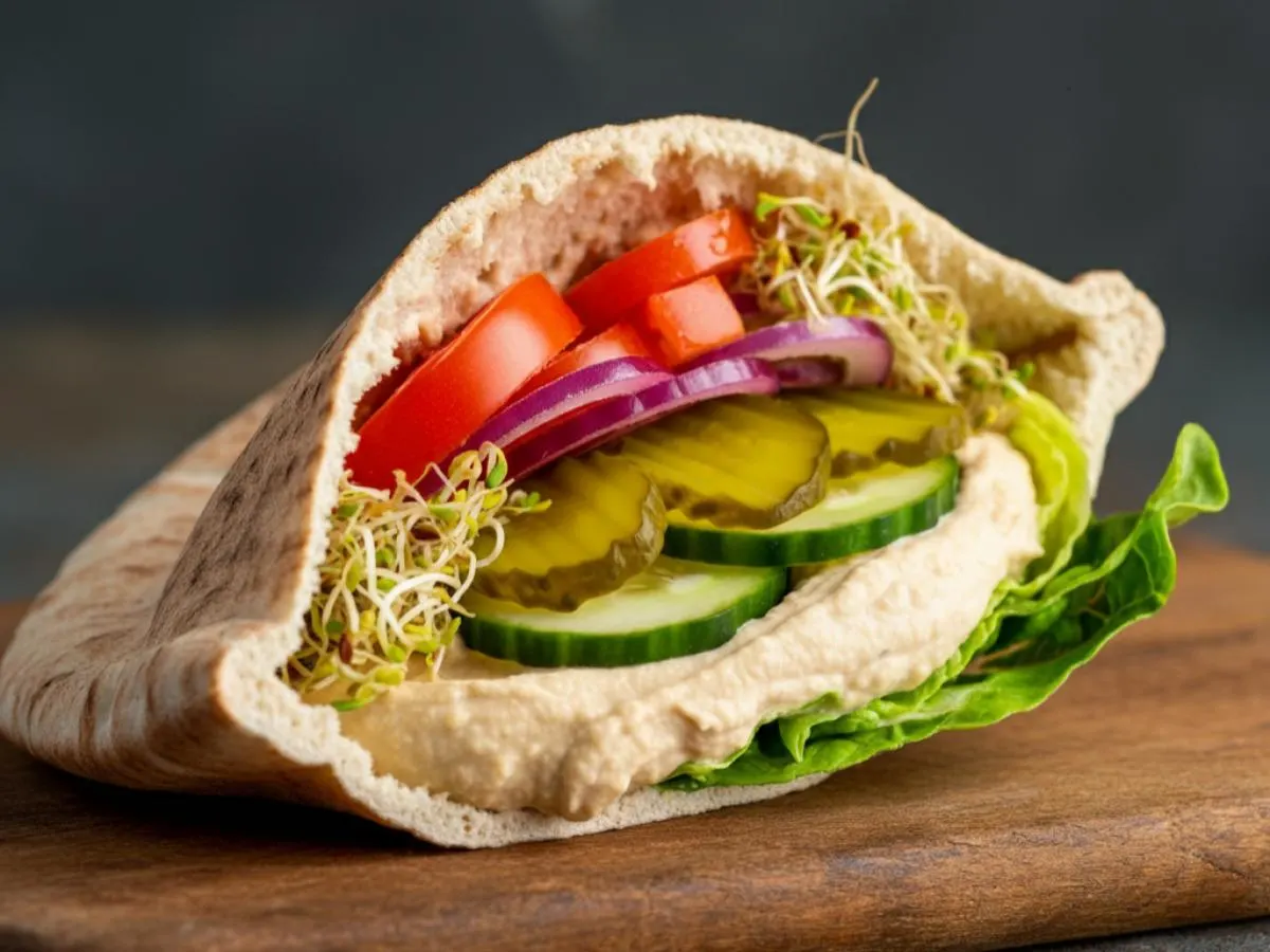 Veggie in Pita with Hummus Veggie in Pita with Hummus
