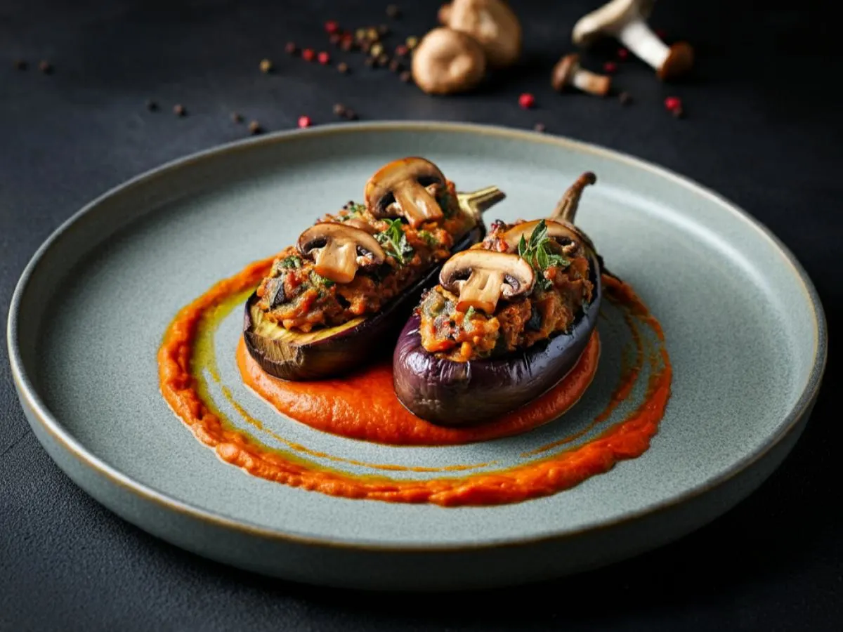 Gluten Free Stuffed Asian Eggplant