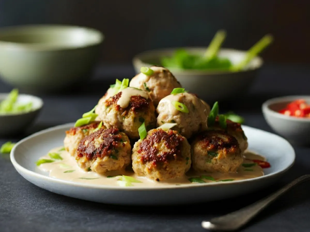 Gluten Free Baked Asian Chicken Meatballs