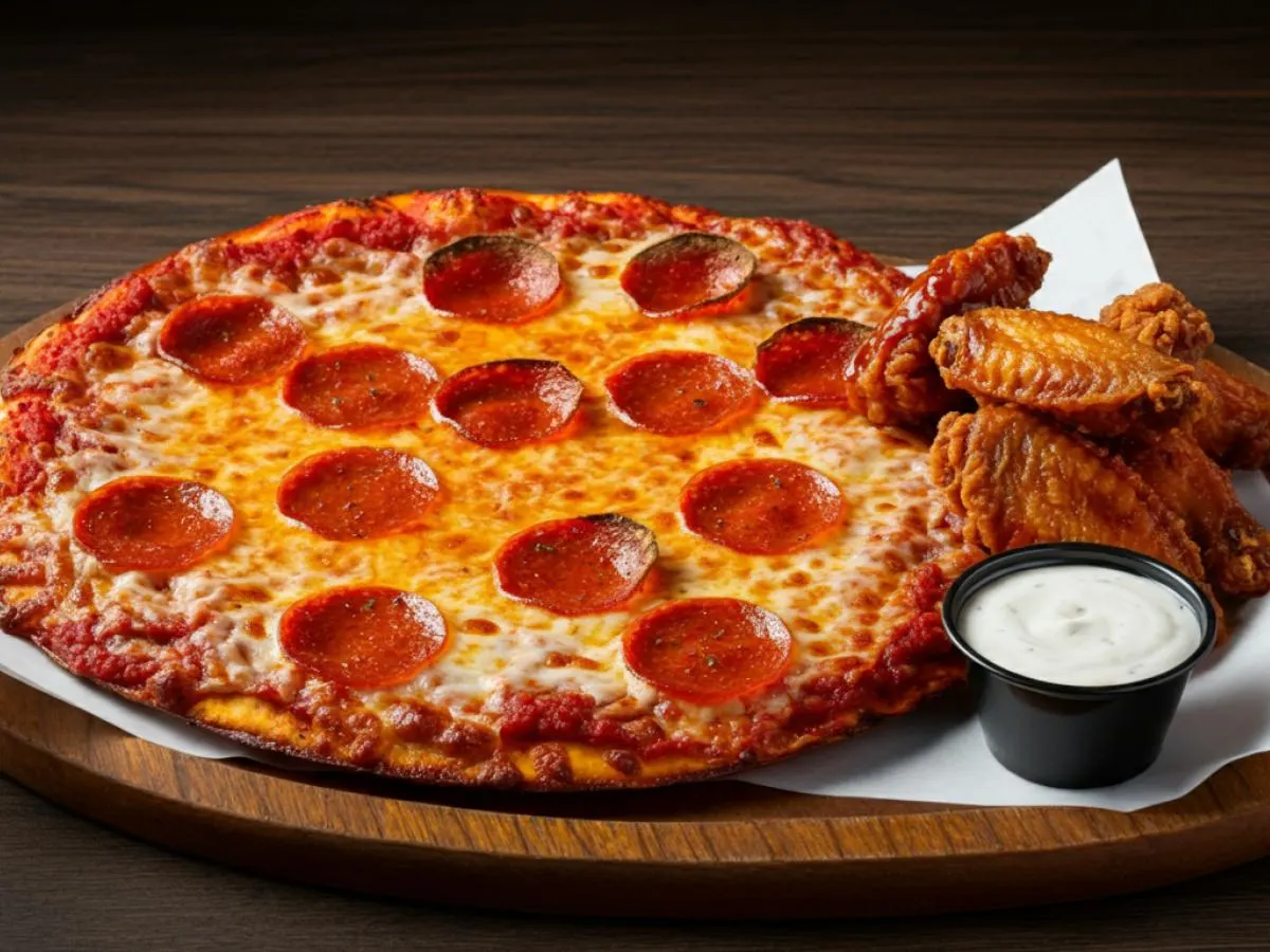 Personal Pepperoni Pizza and Boneless BBQ Wings Personal Pepperoni Pizza and Boneless BBQ Wings