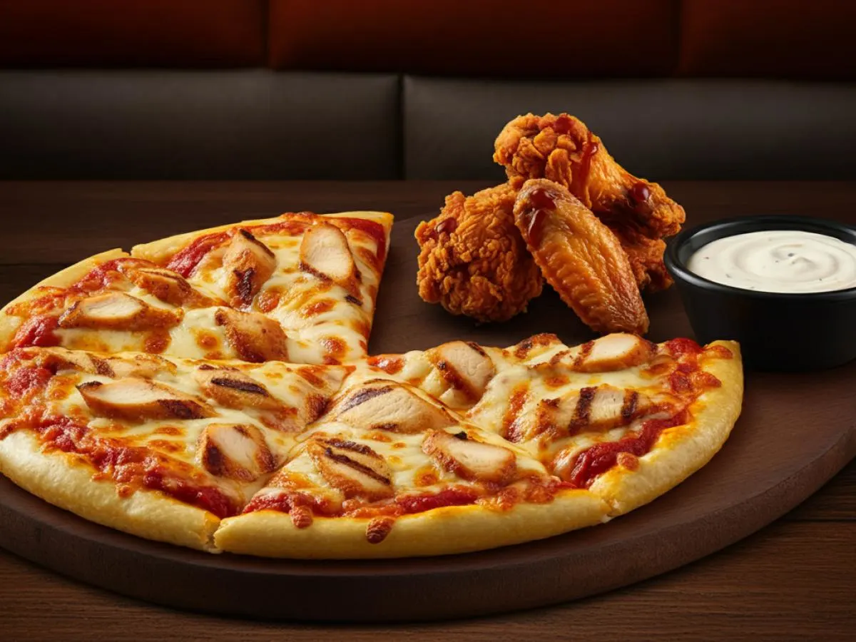 Personal Chicken Pizza and Boneless BBQ Wings Personal Chicken Pizza and Boneless BBQ Wings