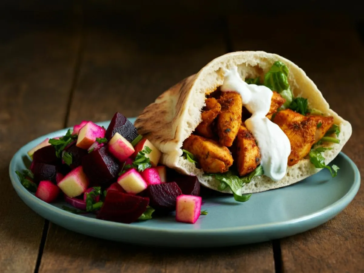 Chicken Sandwich w/beets & apple salad Chicken Sandwich w/beets & apple salad