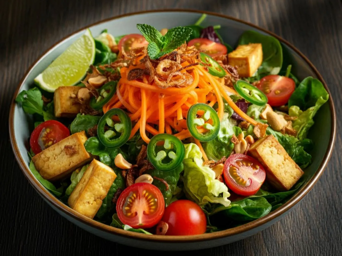 Organic Tofu Entree Salad with Lime Vinaigrette Organic Tofu Entree Salad with Lime Vinaigrette