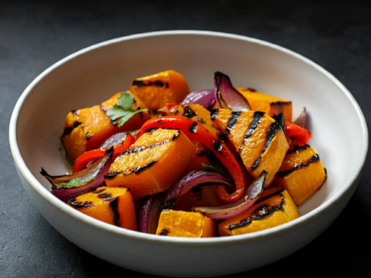 Grilled Squash with Fire Roasted Pepper and Onion Grilled Squash with Fire Roasted Pepper and Onion