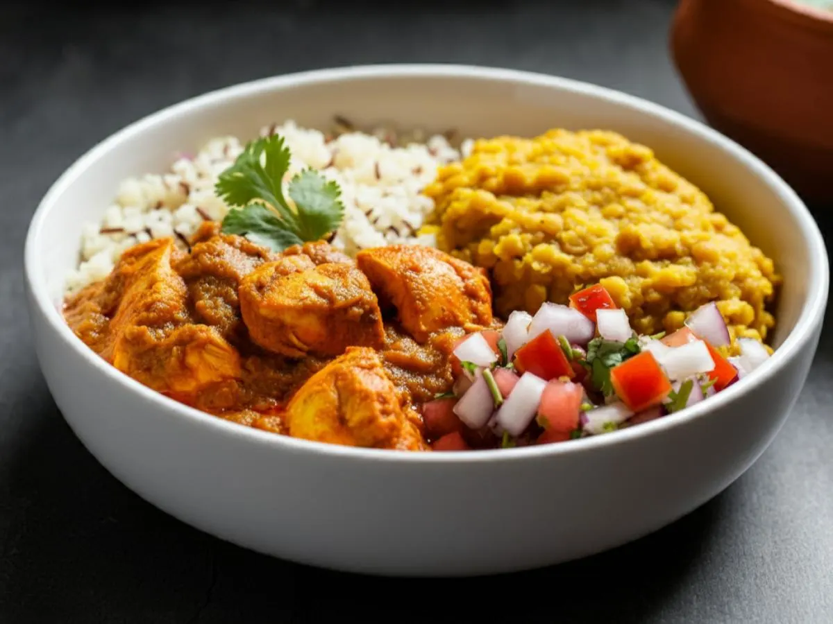Chicken Tikka Masala Bowl with Daal and Riced Cauliflower