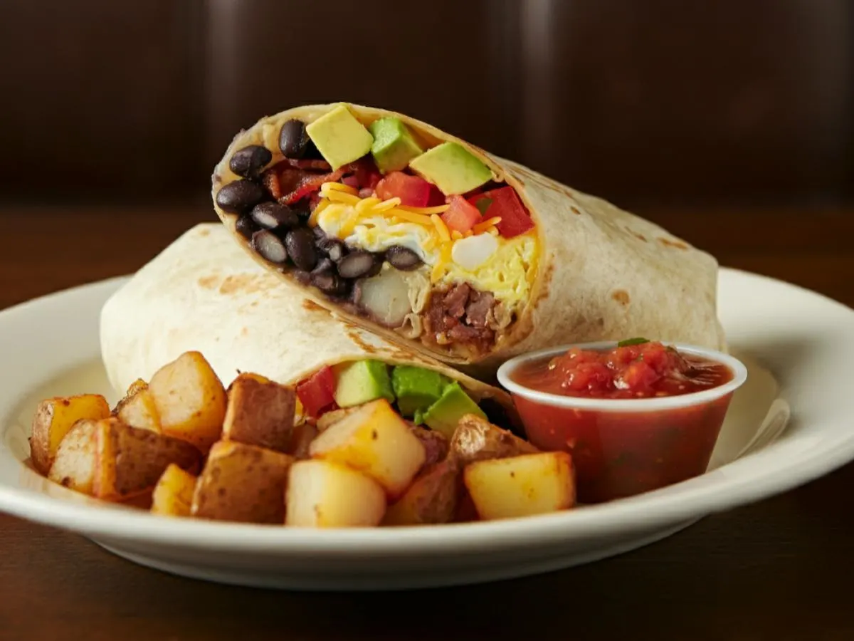 The Chavela Burrito and Home Style Potatoes The Chavela Burrito and Home Style Potatoes