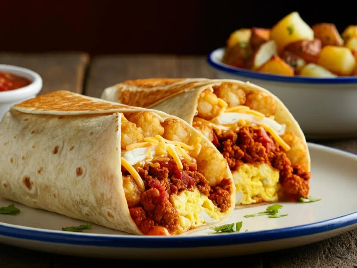 The Chori Burrito and Home Style Potatoes The Chori Burrito and Home Style Potatoes