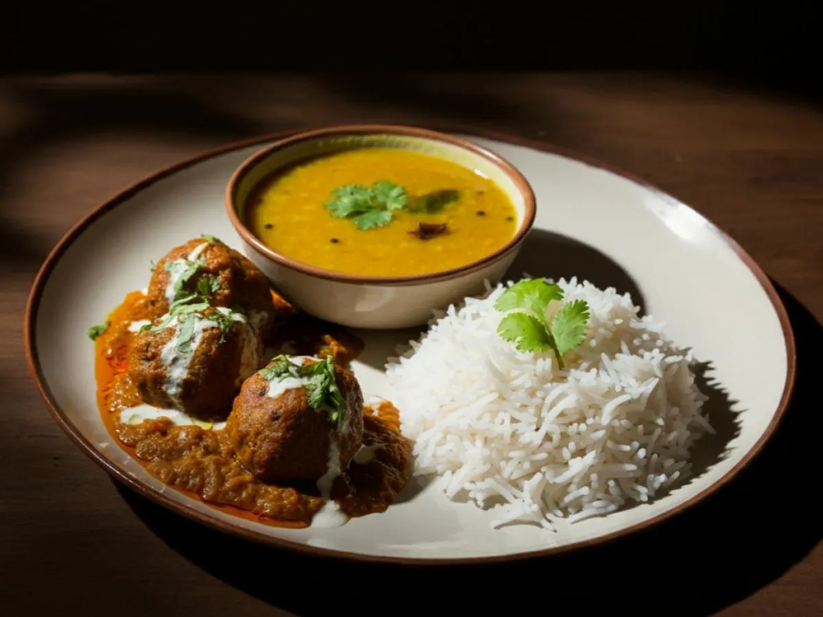 Malai Kofta with Dal Tadka an Basmati Rice Malai Kofta with Dal Tadka an Basmati Rice
