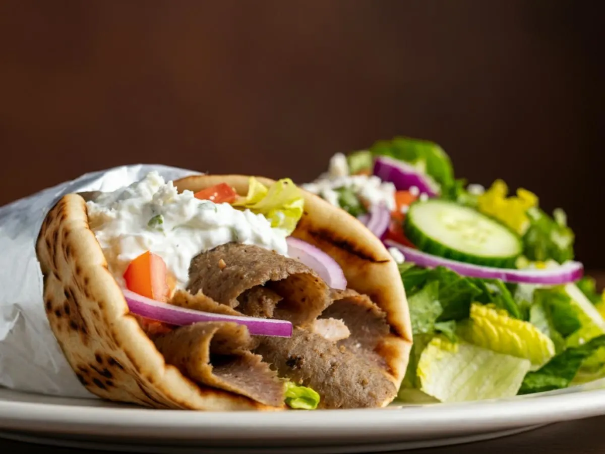 Mix Gyro Wrap with Mediterranean Salad Combo Mix Gyro Wrap with Mediterranean Salad Combo