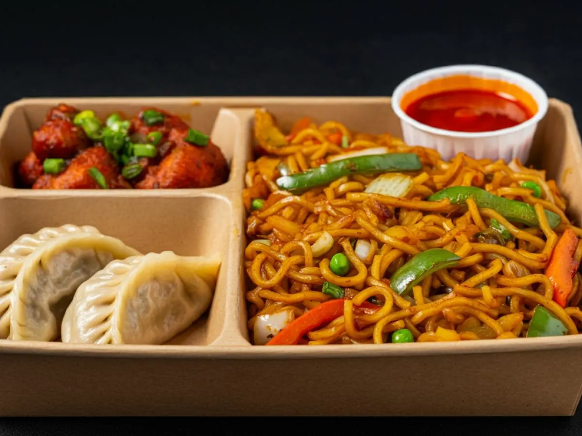 Vegetable Manchurian, Vegetable Spring Rolls, and Vegetable Style Street Chowmein Vegetable Manchurian, Vegetable Spring Rolls, and Vegetable Style Street Chowmein