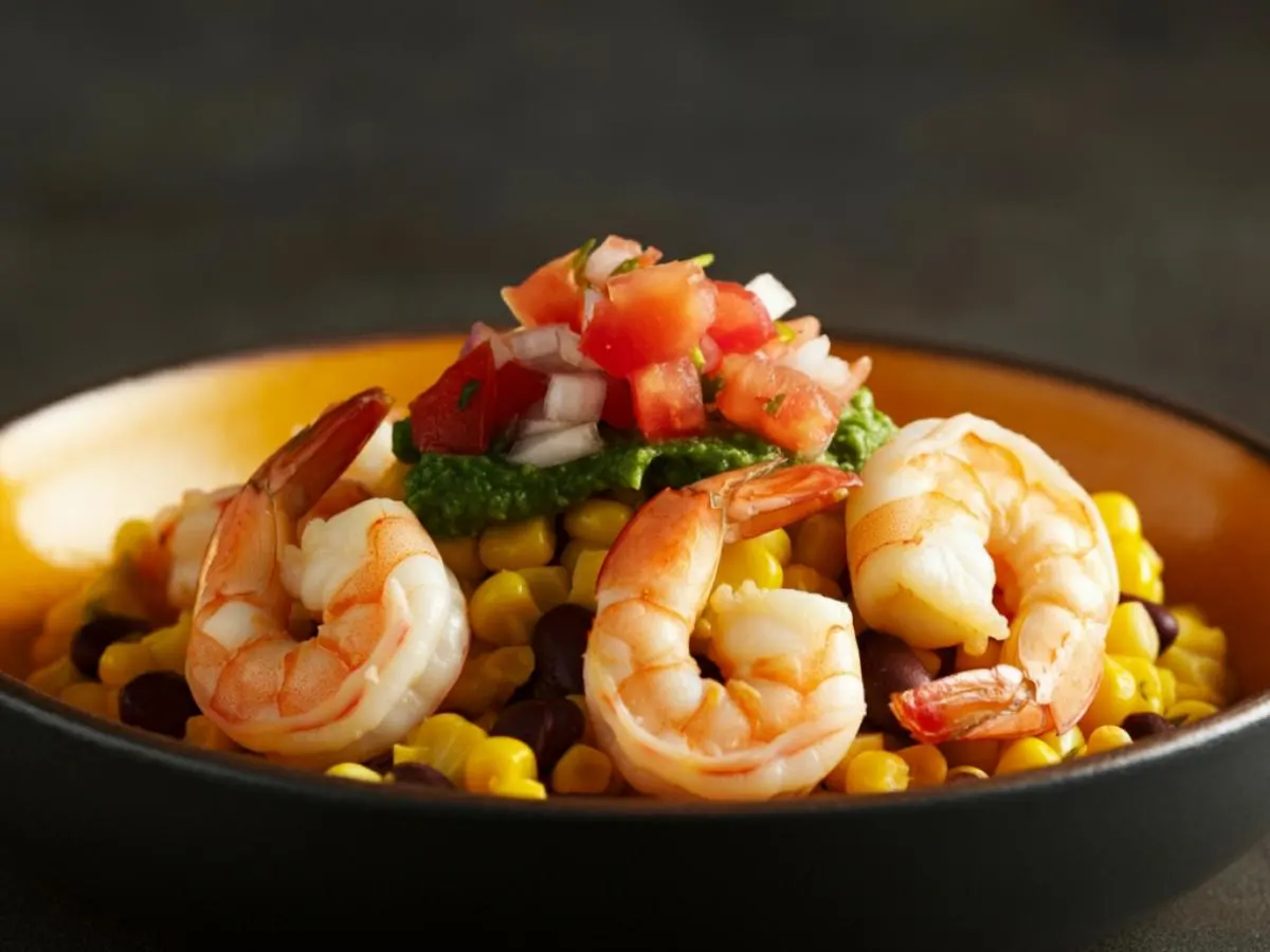 Yellow Corn Protein Bowl With Shrimp Yellow Corn Protein Bowl With Shrimp