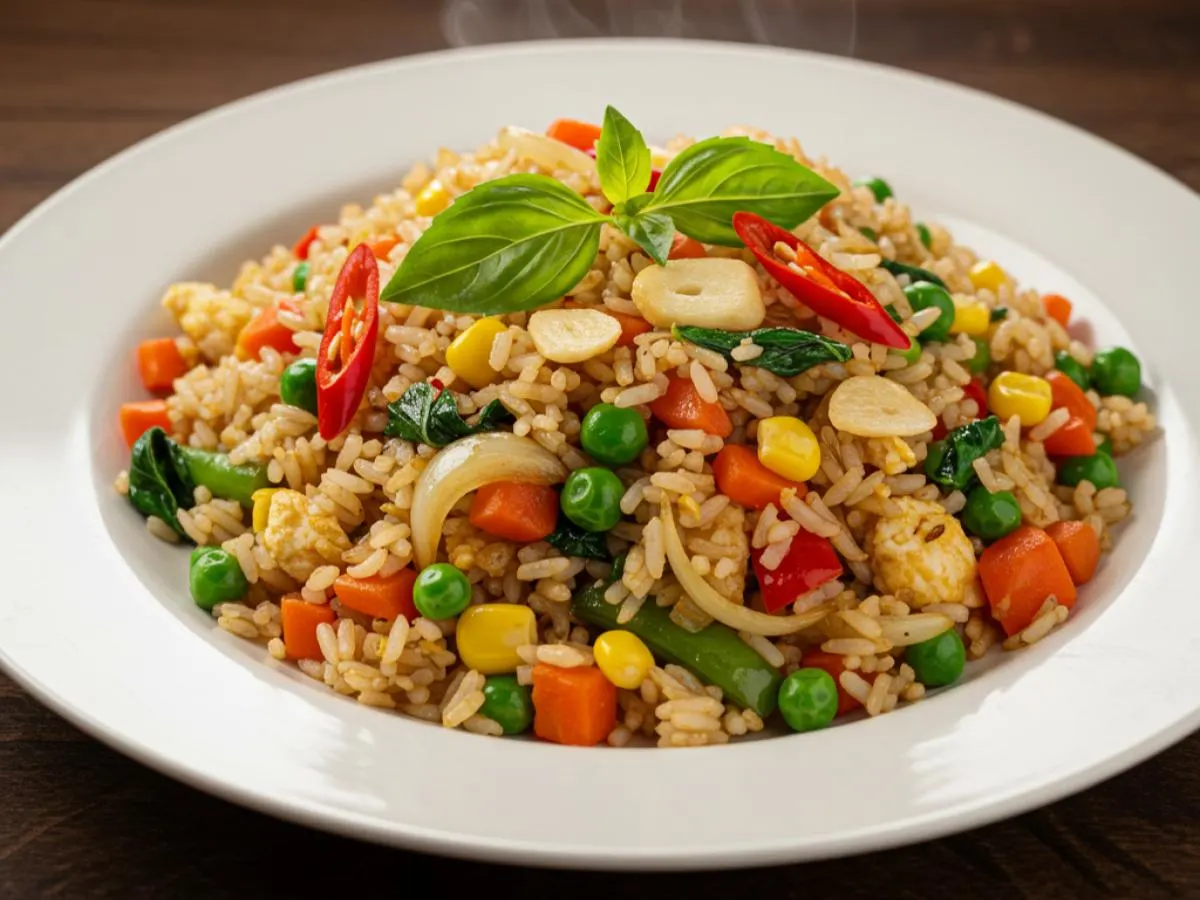 Vegan Green Curry Fried Rice with Mixed Veggies Vegan Green Curry Fried Rice with Mixed Veggies