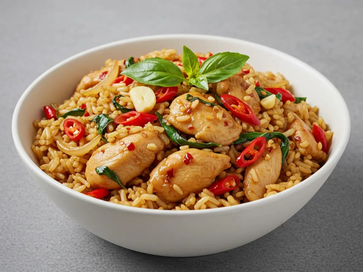 Green Curry Fried Rice with Chicken Green Curry Fried Rice with Chicken
