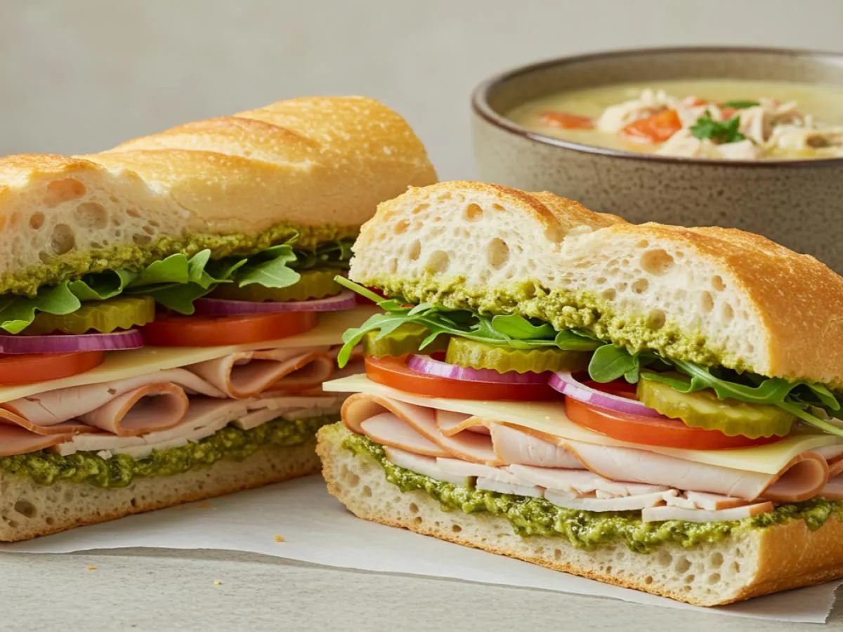 All Natural Turkey Sandwich with Chicken Soup All Natural Turkey Sandwich with Chicken Soup