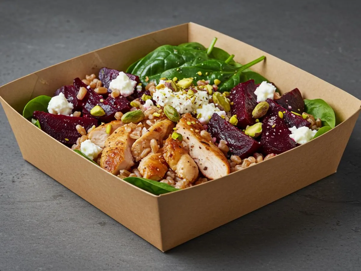Farro Salad with Chicken Boxed Meal Farro Salad with Chicken Boxed Meal