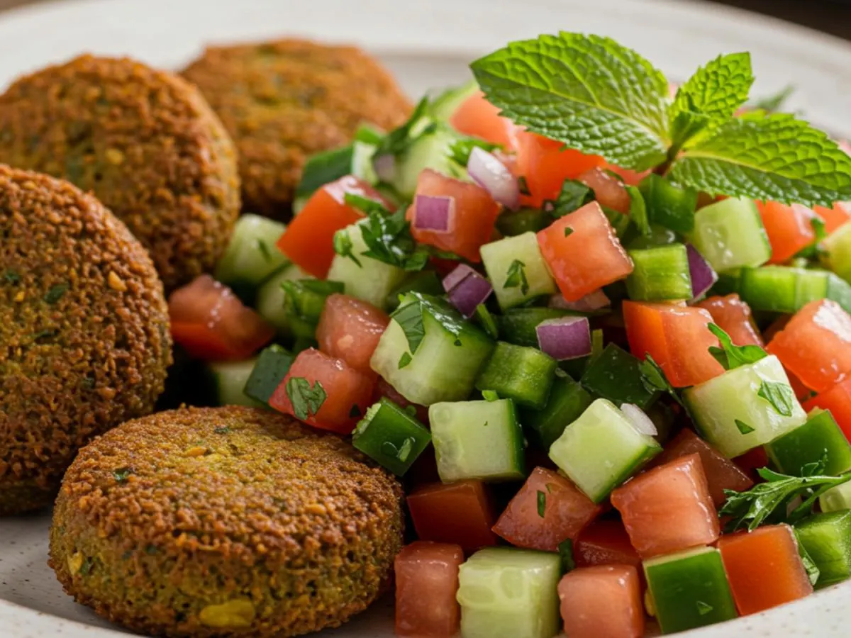 Shepard Salad with Falafel Shepard Salad with Falafel