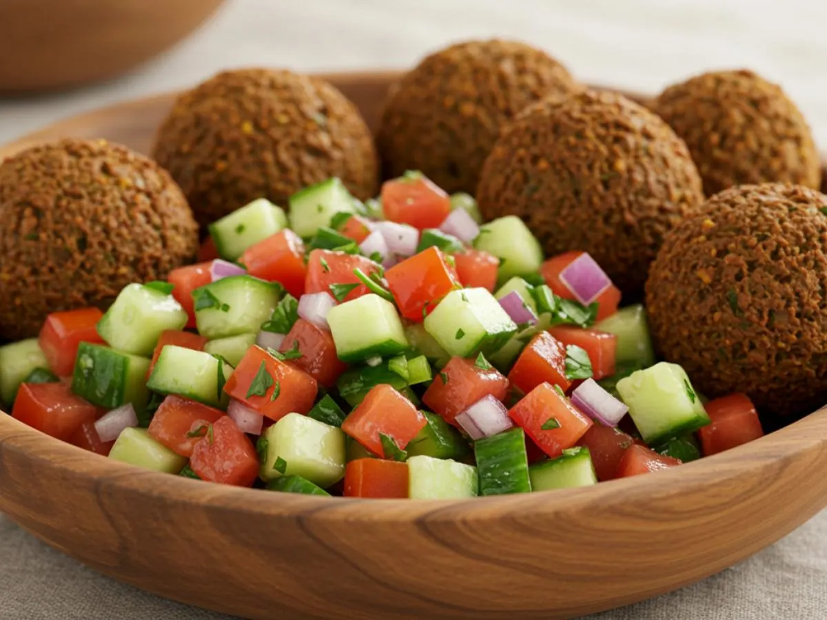Shirazi Chopped Salad with Falafel Shirazi Chopped Salad with Falafel