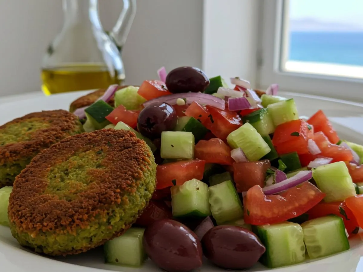 Mediterranean Chopped Salad with Falafel Mediterranean Chopped Salad with Falafel