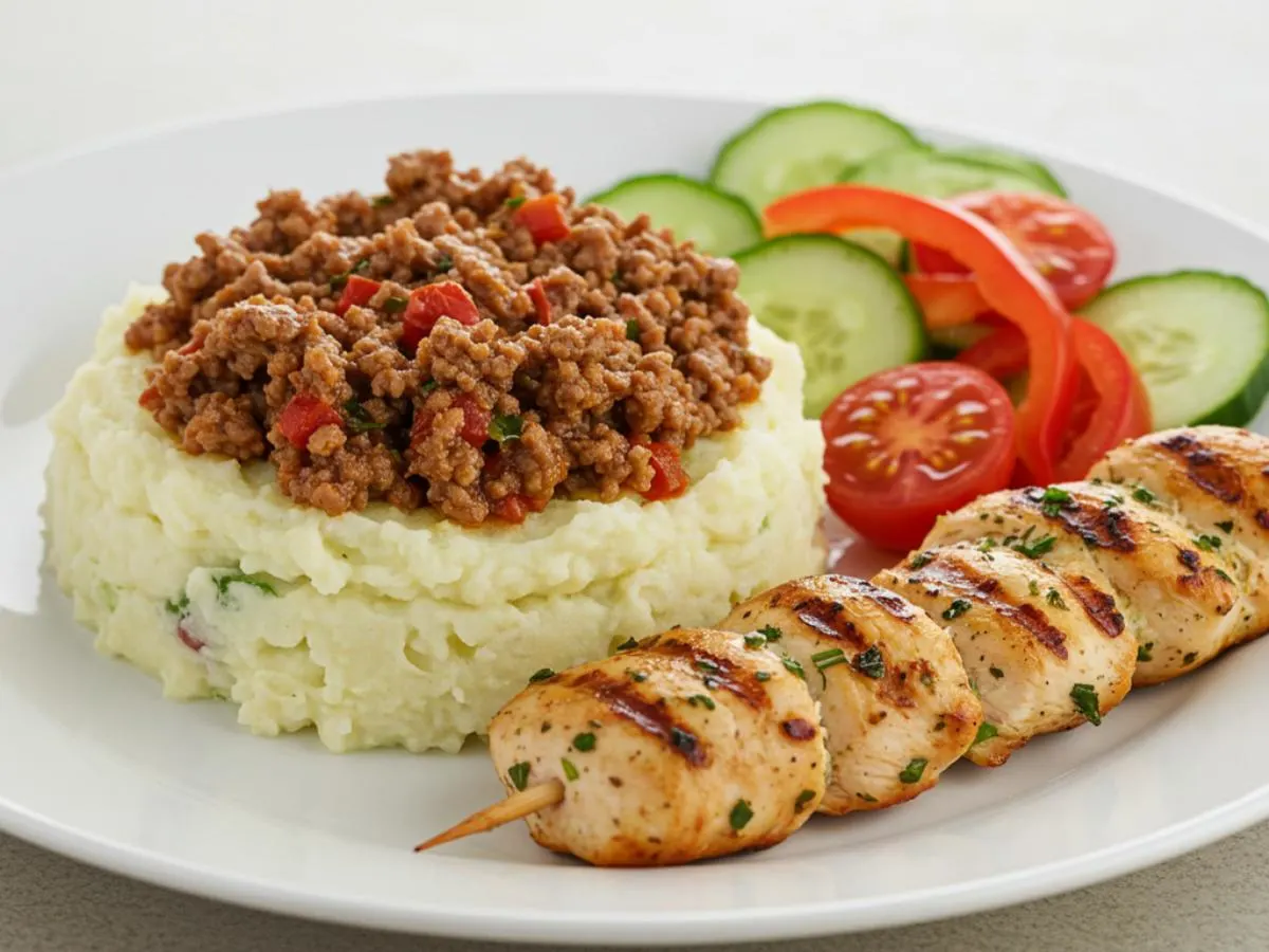 Shepard Salad with Chicken Breast Kabob Shepard Salad with Chicken Breast Kabob