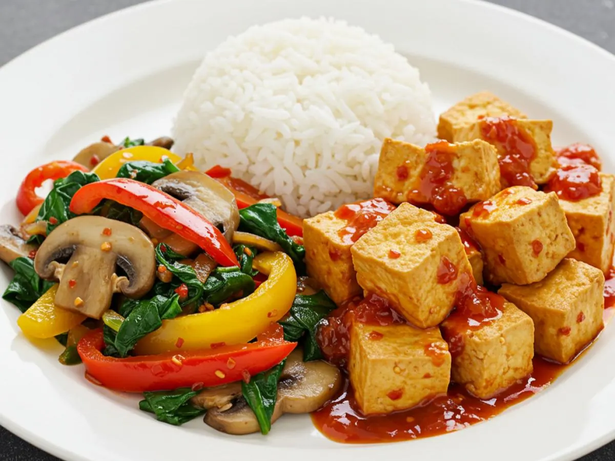 Gluten Free Steamed Tofu Rice Bowl
