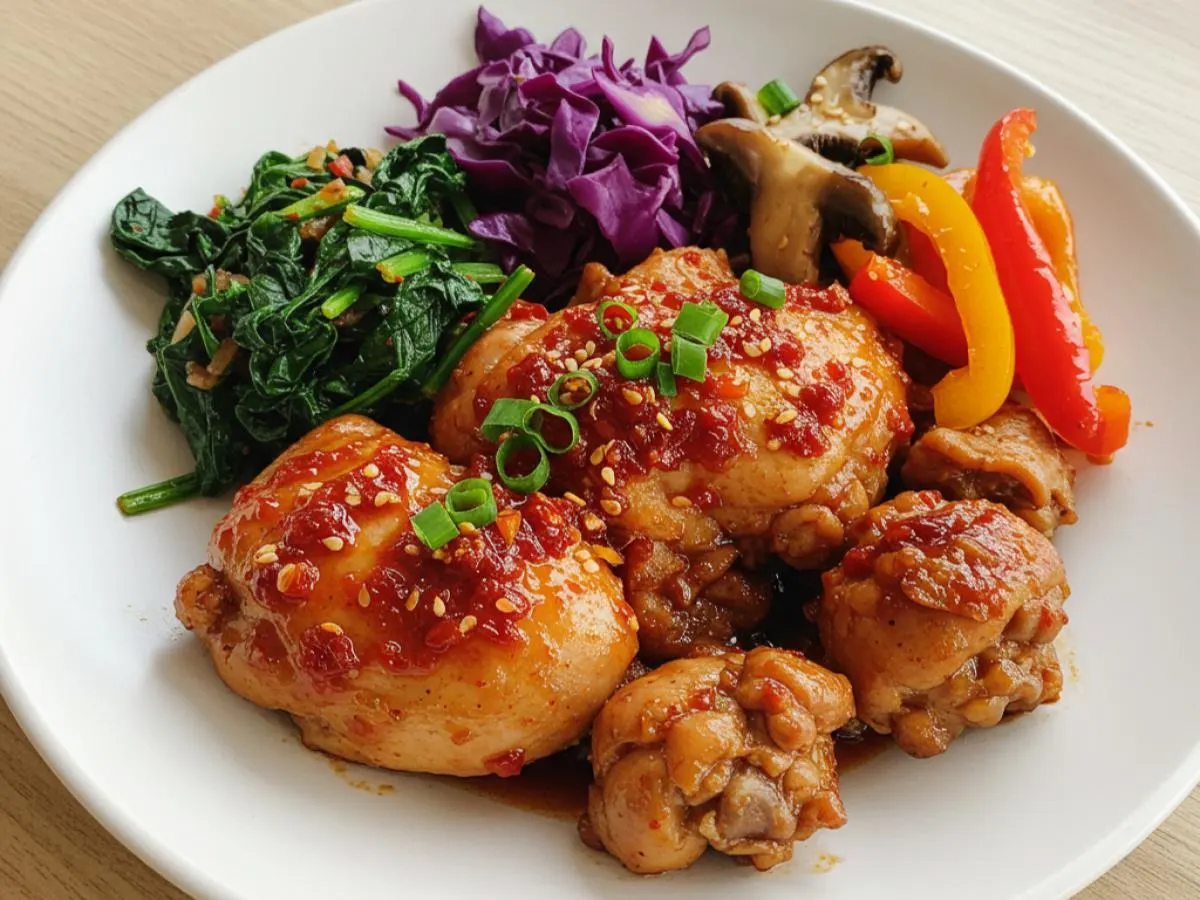 Soy Braised Spicy Chicken and Vegtable Bowl