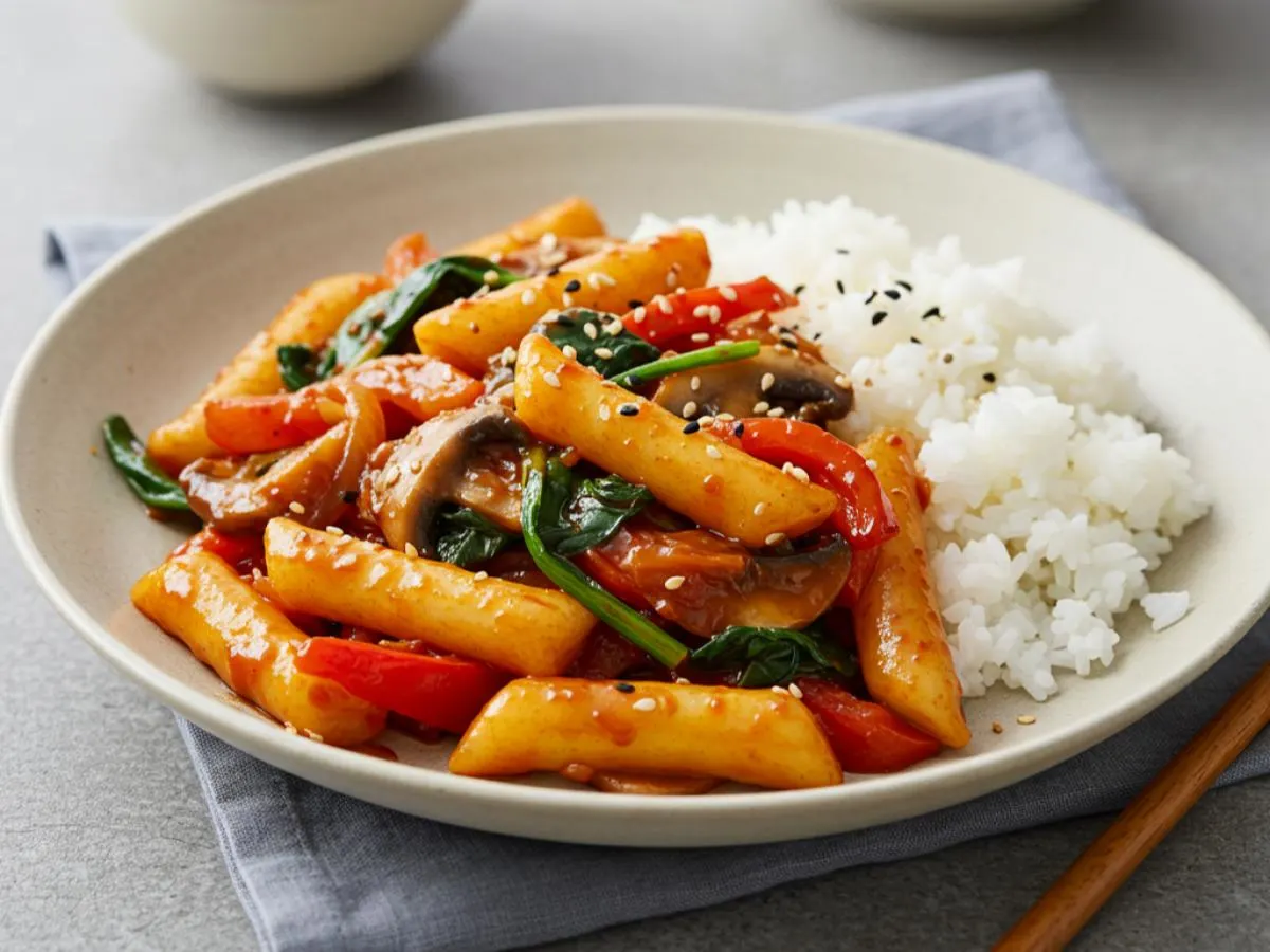 Vegan Tteok-bokki Rice Bowl