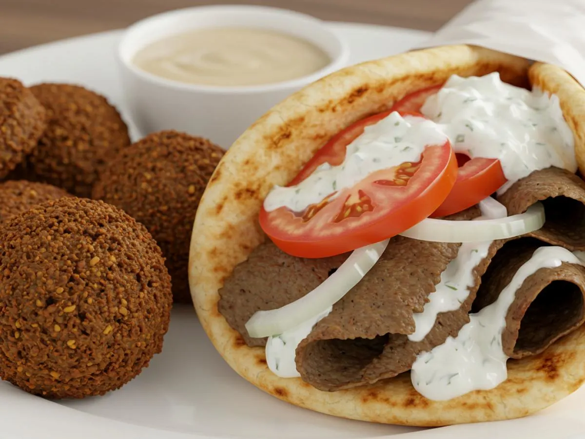 Gyro Wrap With Side of Falafel