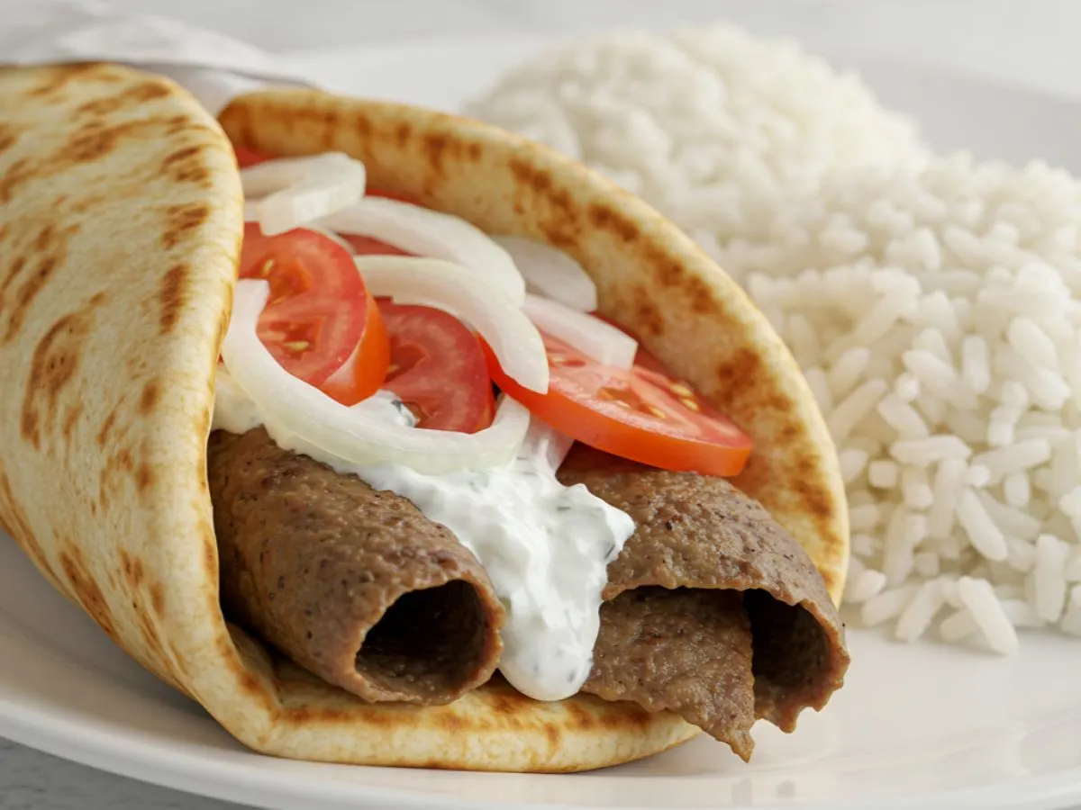 Gyro Wrap With Side of Rice