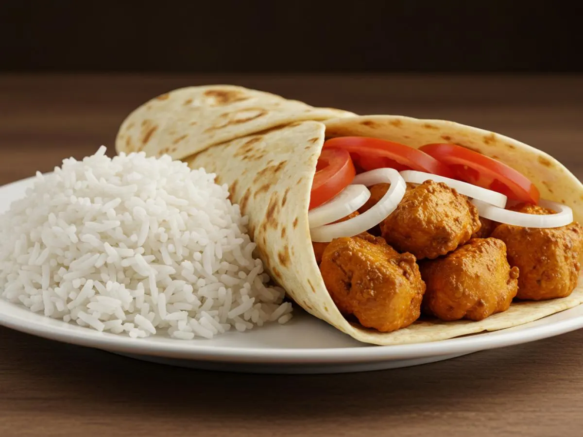 Falafel Wrap With Side of Rice