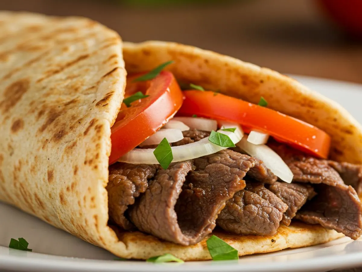 Beef Shawarma Tomato Basil Wrap