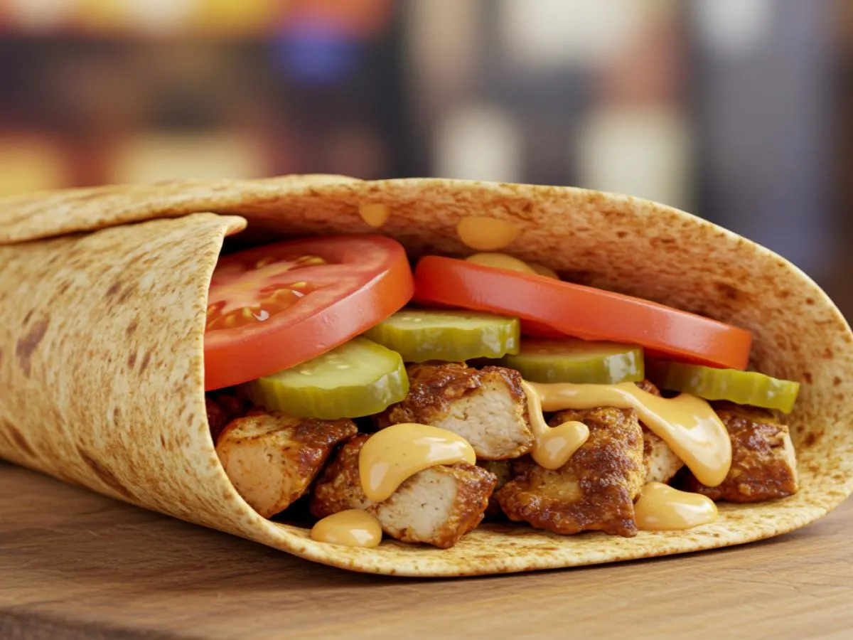 Chicken Shawarma Tomato Basil Wrap
