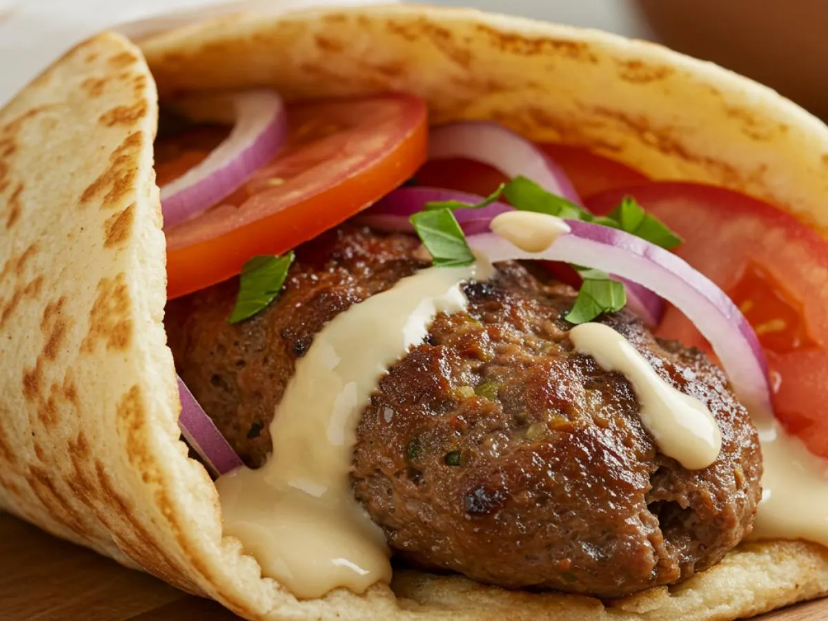 Kifta Kabob Tomato Basil Wrap