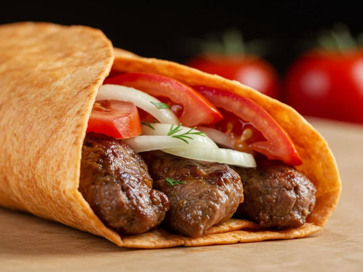 Shish Kabob Tomato Basil Wrap