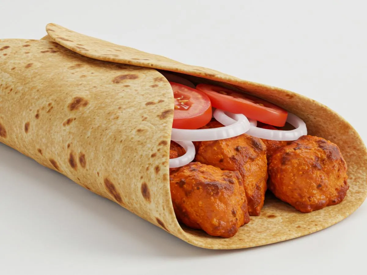Spicy Chicken Tikka Kebab Wrap on Wheat