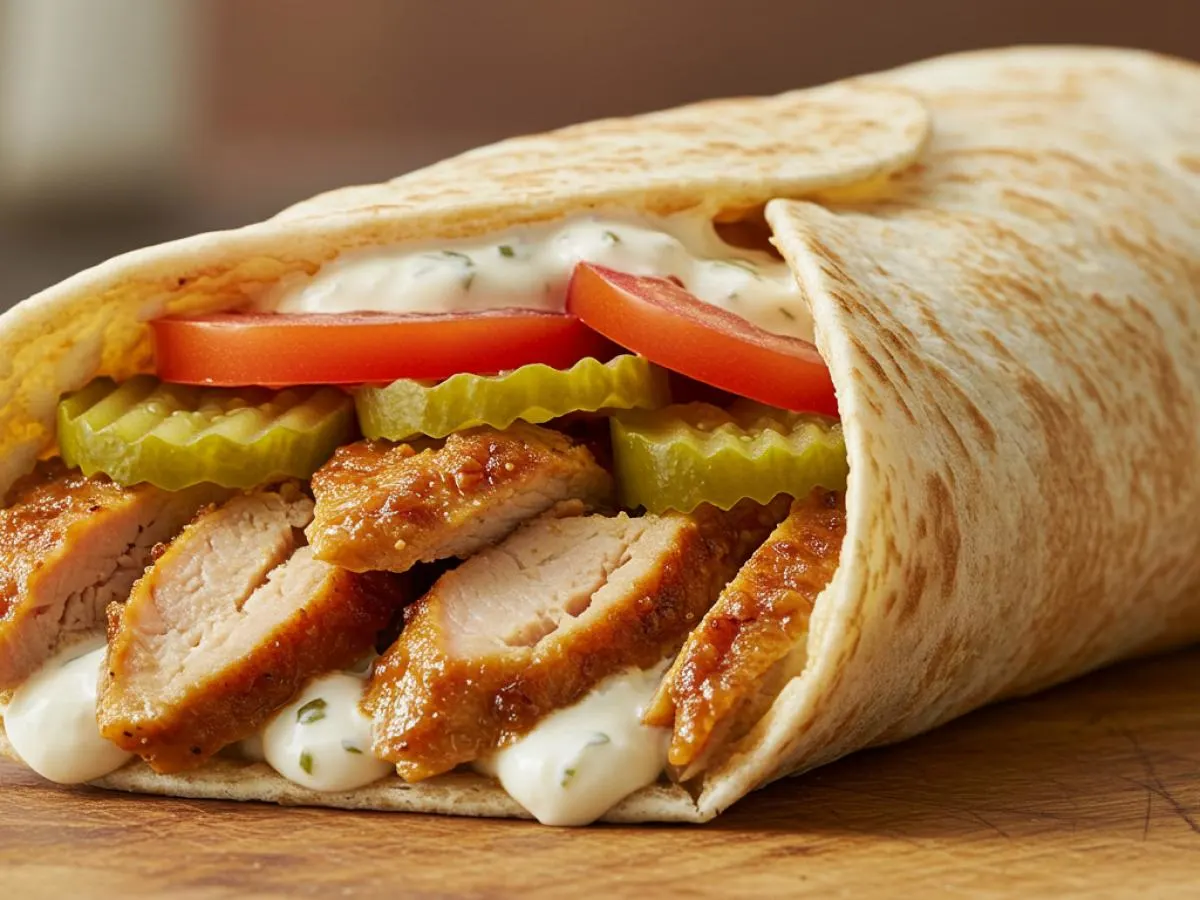 Chicken Shawarma Wrap on White