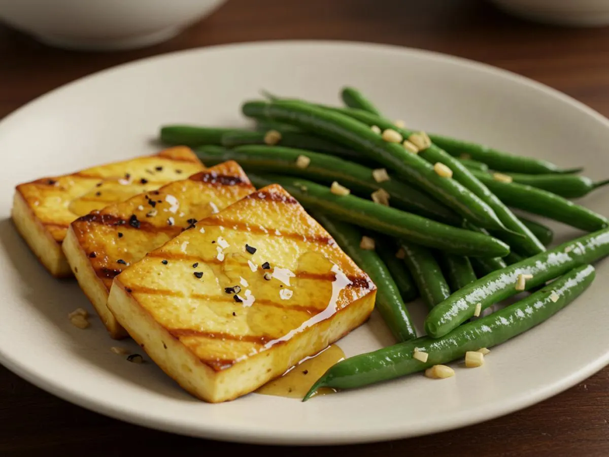 Light Carb Vegan Grilled Yuzu Tofu, Sauteed Garlic Green Beans (Nightshade Free) Light Carb Vegan Grilled Yuzu Tofu, Sauteed Garlic Green Beans (Nightshade Free)