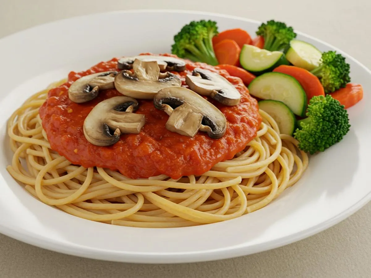 Mushroom Spaghetti with Marinara Meal