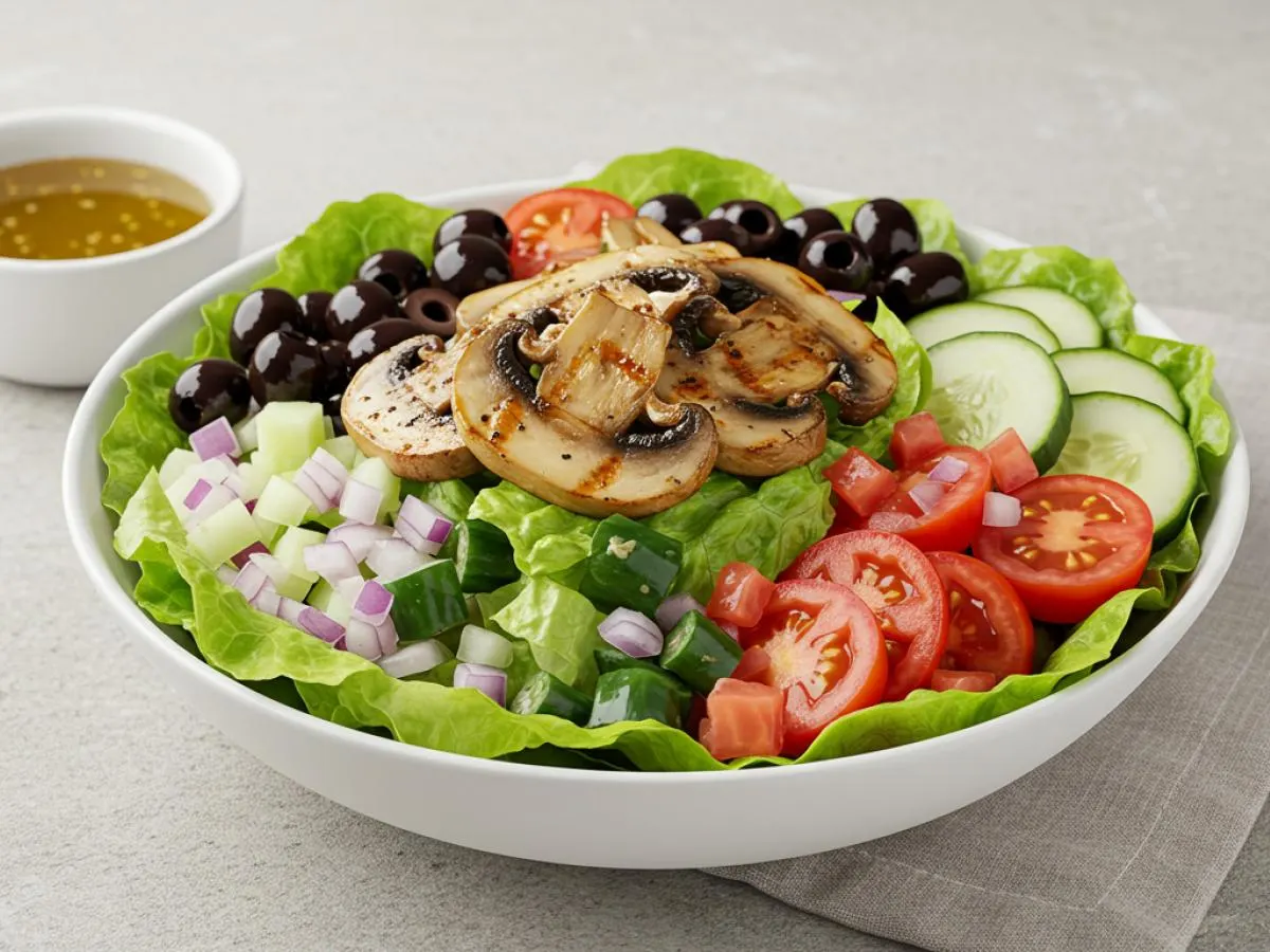 Vegan Mushroom Greek Salad