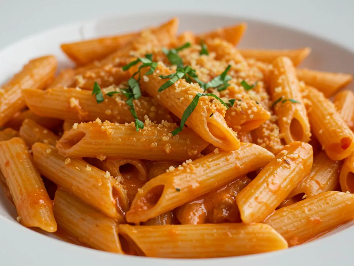 Penne alla Vodka with Parmesan Herb Breadcrumbs