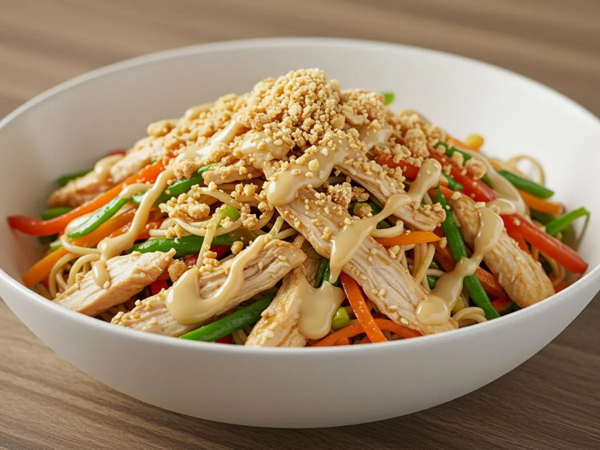 Cold Sesame Noodle Salad with Chicken