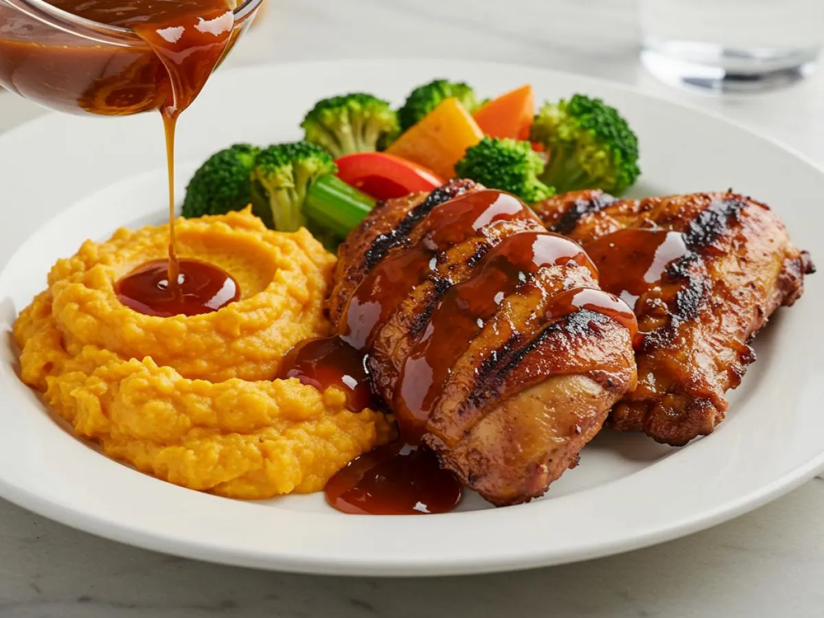 Chicken Inasal with Kamote and Seasonal Roasted Vegetables