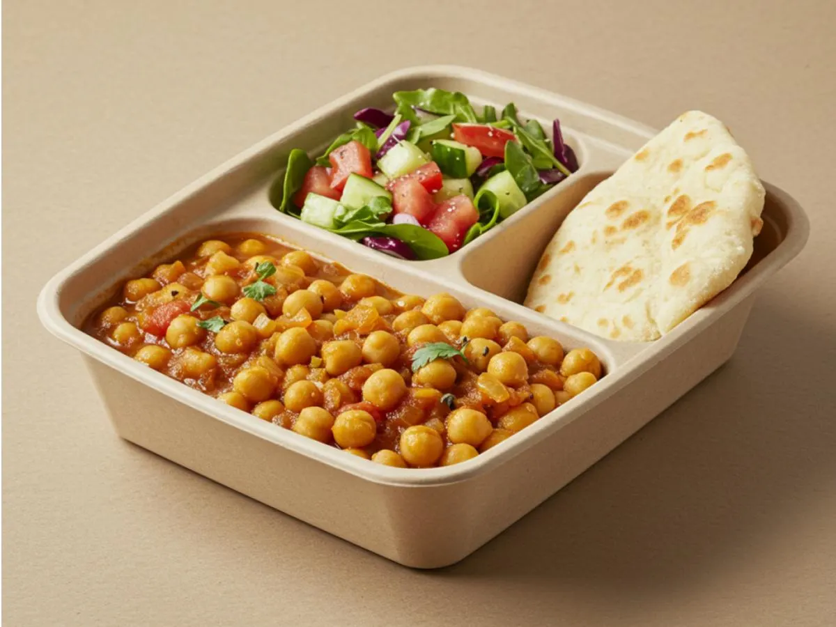 Chola | Salad | Plain Naan Chola | Salad | Plain Naan