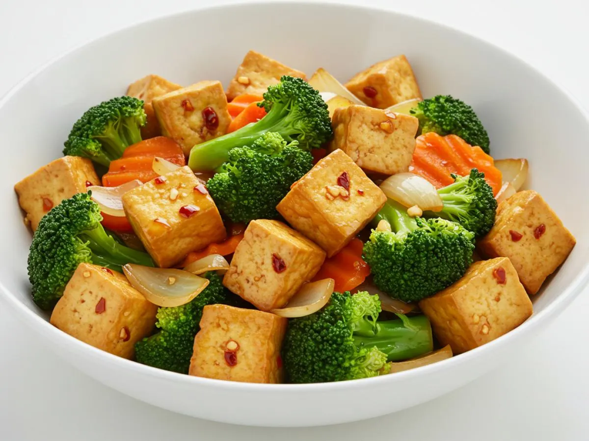 Vegan Kung Pao Tofu with Broccoli (No Peanuts)