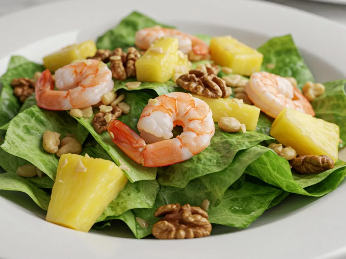 Walnut Pineapple Prawn Salad