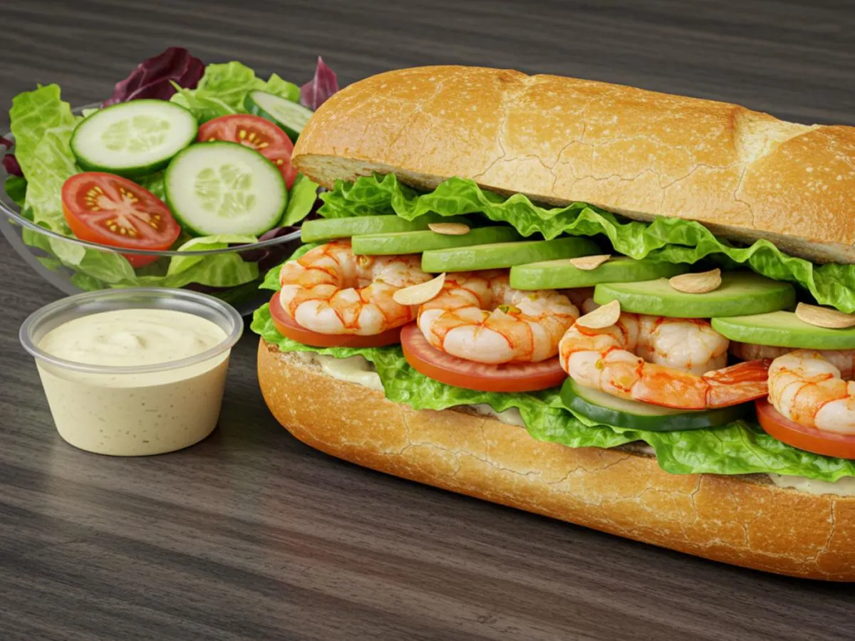 Spicy Shrimp Sandwich with Salad Spicy Shrimp Sandwich with Salad