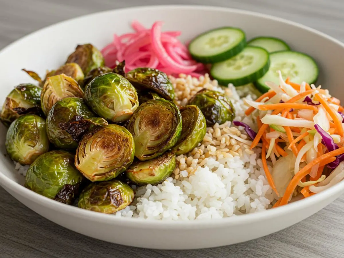 Vegan AFB Brussels Sprouts Rice Bowl Vegan AFB Brussels Sprouts Rice Bowl