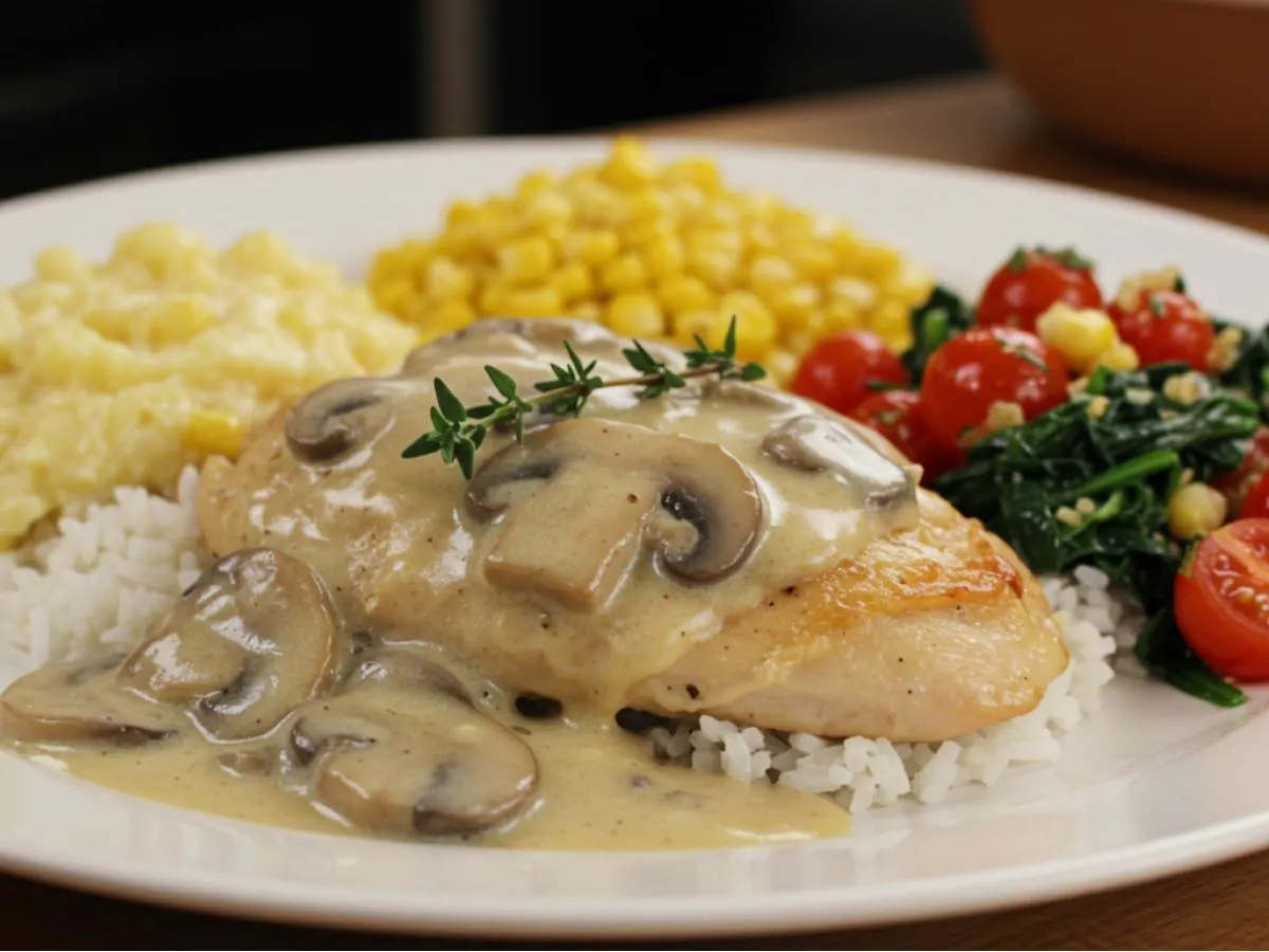 Mushroom Cream Chicken Plate Mushroom Cream Chicken Plate