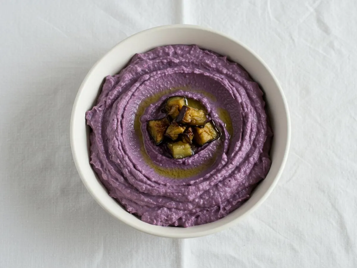 Organic roasted eggplant hummus